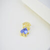 Pingente de Menino Vazado, com Zircônia Azul, Banhado a Ouro