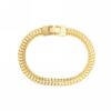 1000007-PU.jpg Pulseira Lacraia, 19,5cm/7,2mm, Banhado a Ouro
