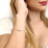 Pulseira Corrente de Pérolas, 19cm, Banhado a Ouro 18k