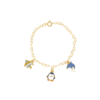 1000085-PU.png Pulseira Infantil Mar com Pingentes, Banhado a Ouro