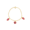 Pulseira Infantil Gatinho com Pingentes, Banhado a Ouro
