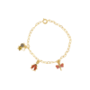 1000095-PU.png Pulseira Infantil Joaninha com Pingentes, Banhado a Ouro