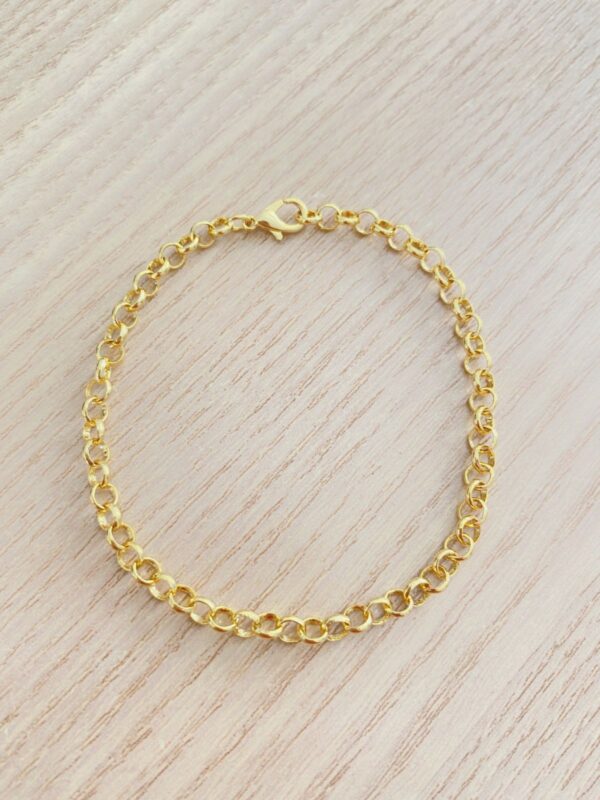 1000109.jpg Pulseira Elo Português, 19cm/3,9mm Banhado a Ouro