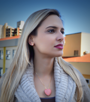 Conjunto Colar +Brinco Coração, c...