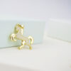 Pingente Country, Cavalo Empinando Cravejado de Zircônias, Banhado a Ouro