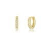 Brinco Argola Duo, com Micro Zircônia, Banhado a Ouro 18K