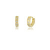 Brinco Argola Duo, com Micro Zircônia, Banhado a Ouro 18K