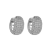Brinco Argola, seis Fileiras com Zircônia, no Ródio Branco