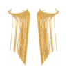 2000588-BR.png Brinco Ear Cuff de Franja, para Festas, Banhado á Ouro 18K