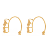 Brinco Ear Cuff Escalador Alpinista Flores, Banhado Ouro 18k