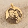 3,5cm Pingente Redondo 3,5cm, Personalizado com Foto, Banhado a Ouro