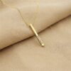 3d dourado Colar Barra 3D Personalizado com Nome, Banhado a Ouro/Prata
