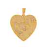 5000016-PI Pingente Coração Love, Cravejado de Zircônia Cristais, Banhado a Ouro