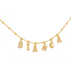 Colar Personalizado, com Nome e Letras de Zircônia, Banhado