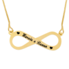Colar Infinito, Personalizado com Nomes, Banhado a Ouro