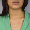 Colar Infinito, Personalizado com Nomes, Banhado a Ouro