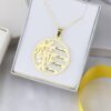 8000083-PER (3) Colar Medalha Árvore da Vida, com Nomes Gravados, Banhado