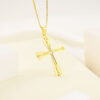 8000184-PER-2.jpg Colar de Crucifixo, com Detalhe Fosco, Banhado a Ouro