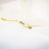 Pulseira Infantil, Borboleta com Nome, Personalizado, Banhada a ouro