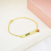 Pulseira Infantil, Borboleta com Nome, Personalizado, Banhada a ouro