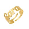 Anel de Nome Personalizado, Regulável, Banhado a Ouro 18k