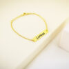Pulseira Placa Lisa, Personalizada com Nome, Banhada