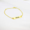 Pulseira Placa Lisa, Personalizada com Nome, Banhada