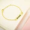 Pulseira Infantil, Borboleta com Nome, Personalizado, Banhada a ouro