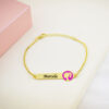 8000321-PER.jpg Pulseira Infantil, Barbie com Resina Personalizado, Banhado