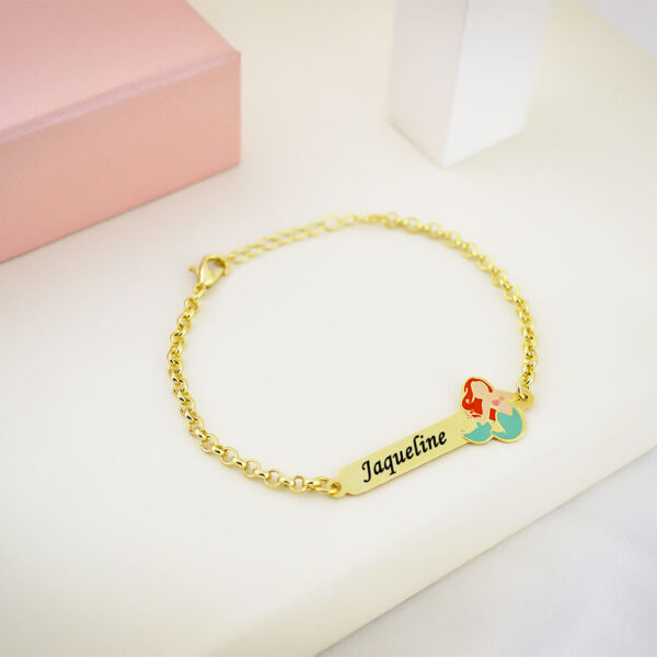 Pulseira Infantil, Sereia com Resin...
