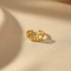 Anel de Formatura Infantil ABC, Banhado a Ouro 18K