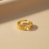 Anel de Nome Personalizado, Regulável, Banhado a Ouro 18k