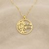 Arvore 2 Colar Medalha Árvore da Vida, com Nomes Gravados, Banhado