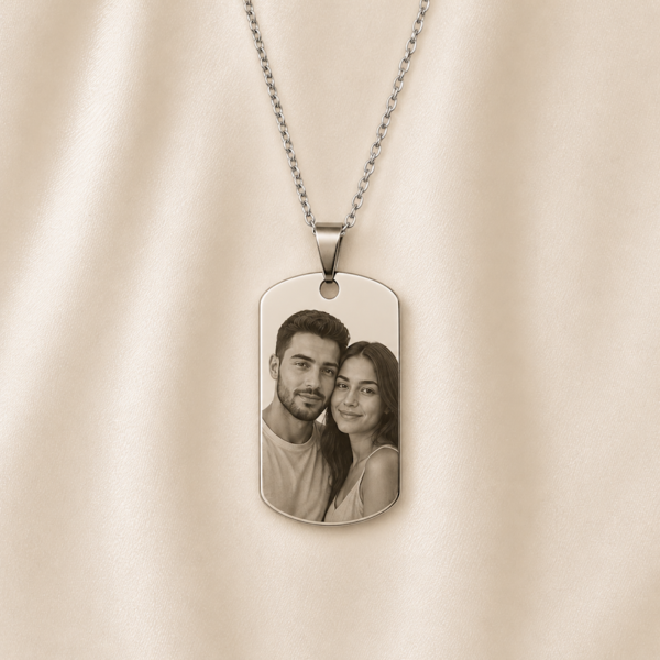 Colar Placa Inox, Personalizado com...