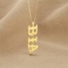 Colar Gravata Personalizado com Nome Vertical Grande, Banhado Colar Gravata Personalizado com Nome Vertical Grande, Banhado