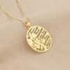 Colar Medalha 5 Colar Medalha Árvore da Vida, com Nomes Gravados, Banhado