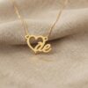 Colar Personalizado Escrito Mãe, Forma de Coração, Banhado Colar Personalizado Escrito Mãe, Forma de Coração, Banhado