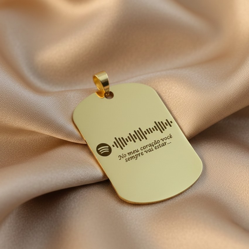 Pingente de Placa, Personalizado com Fotogravação, Banhado a Ouro - Imagem 5