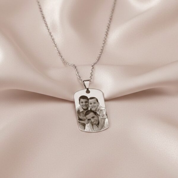 Colar Placa Inox, Personalizado com...