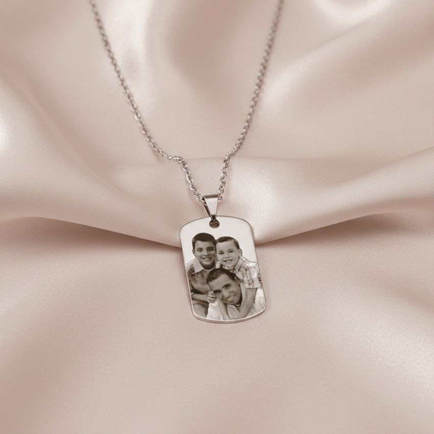 Colar Placa Inox, Personalizado com Fotogravação, Aço Inox - Imagem 3