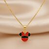 INFANTIL -0004 Colar Infantil Minnie,com Resina, Banhado a Ouro 18K