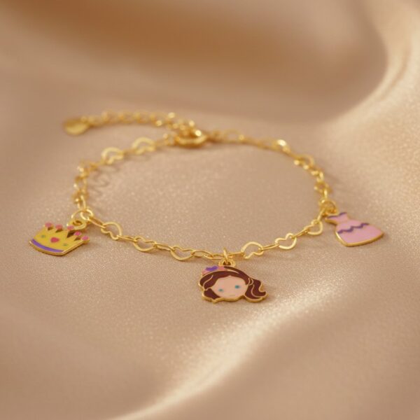 Pulseira Infantil Princesa com Ping...