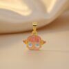 INFANTIL -0015 Pingente Infantil LOL,com Resina, Banhado a Ouro 18K