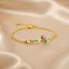 Pulseira Infantil, Sereia com Resina Personalizado, Banhado