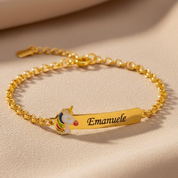 Pulseira Infantil, Unicórnio com R...