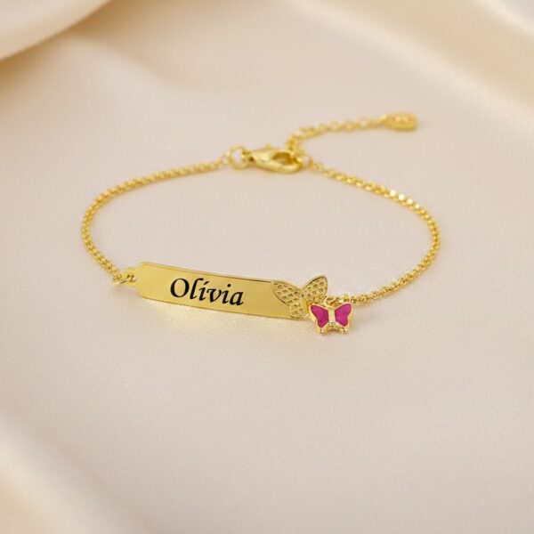 Pulseira Infantil, Borboleta com No...