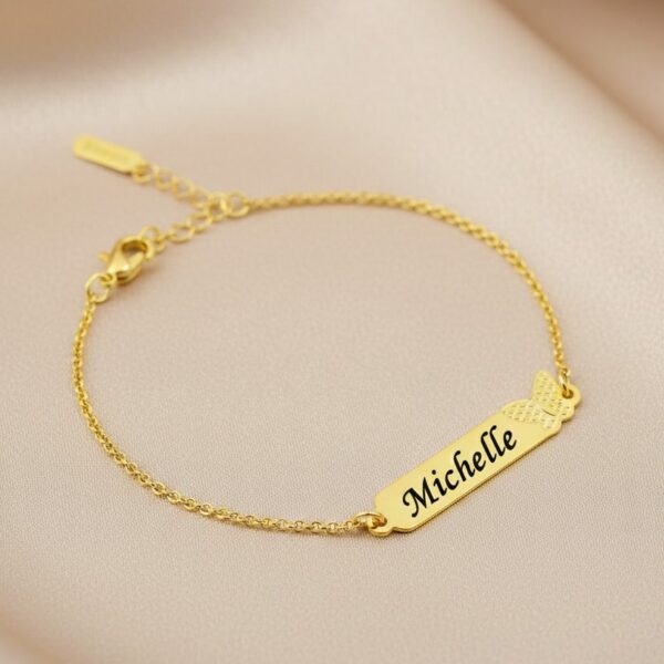Pulseira Infantil, Borboleta com No...
