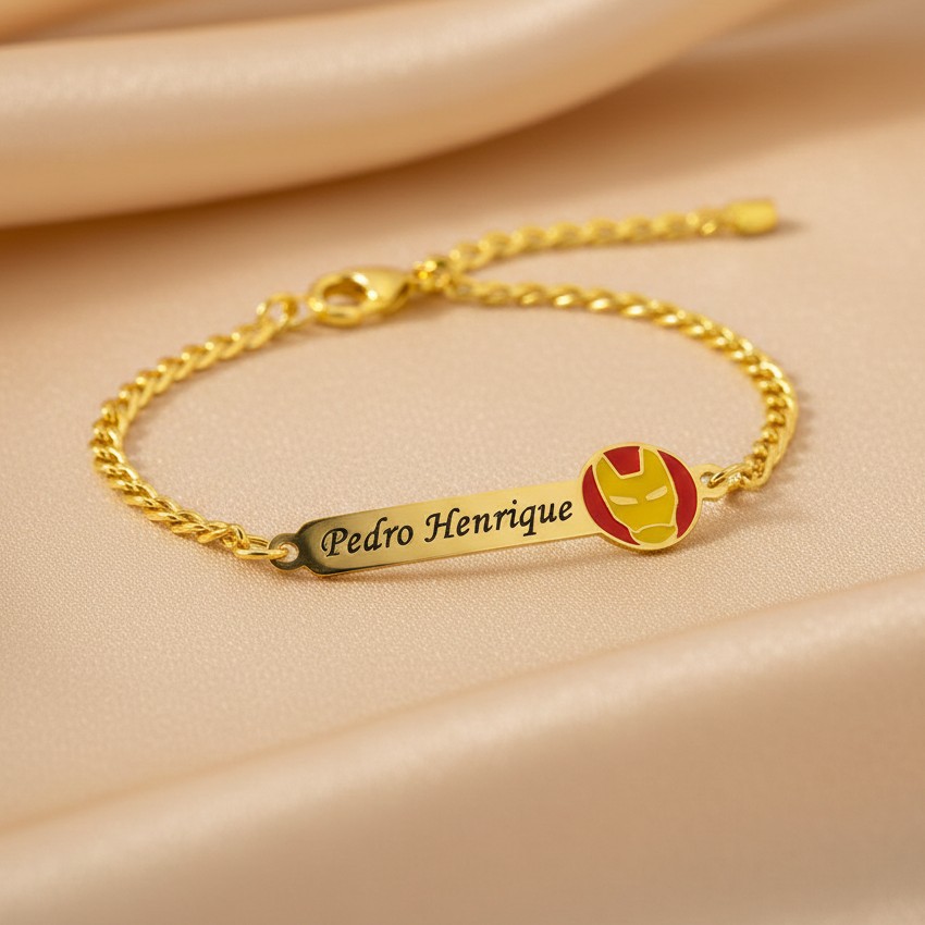 Pulseira Infantil, Homen de Ferro com Resina Personalizado - Imagem 5