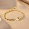 Infantil -0025 Pulseira Infantil, Bailarina com Resina Personalizado