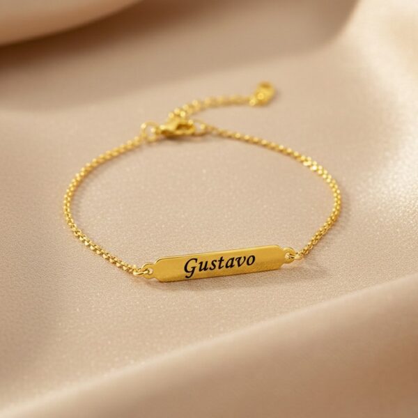 Pulseira Infantil Placa Lisa Person...